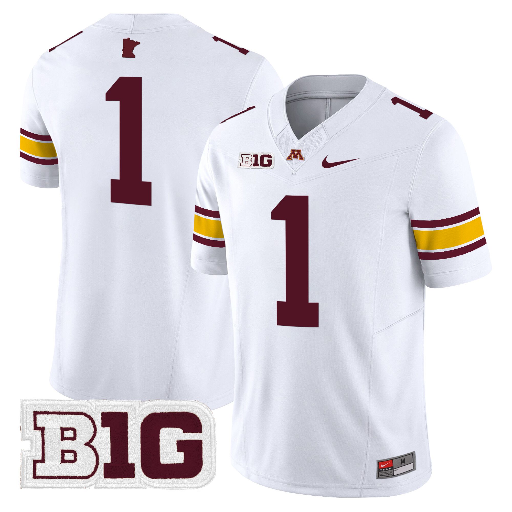 Men Minnesota Golden Gophers #1 No Name White Nike 2024 Vapor Limited NCAA Jersey->more ncaa teams->NCAA Jersey